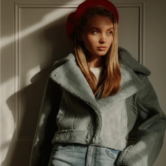 MARBLE Women's Light Gray Teddy Jacket - Picture 2 of 8